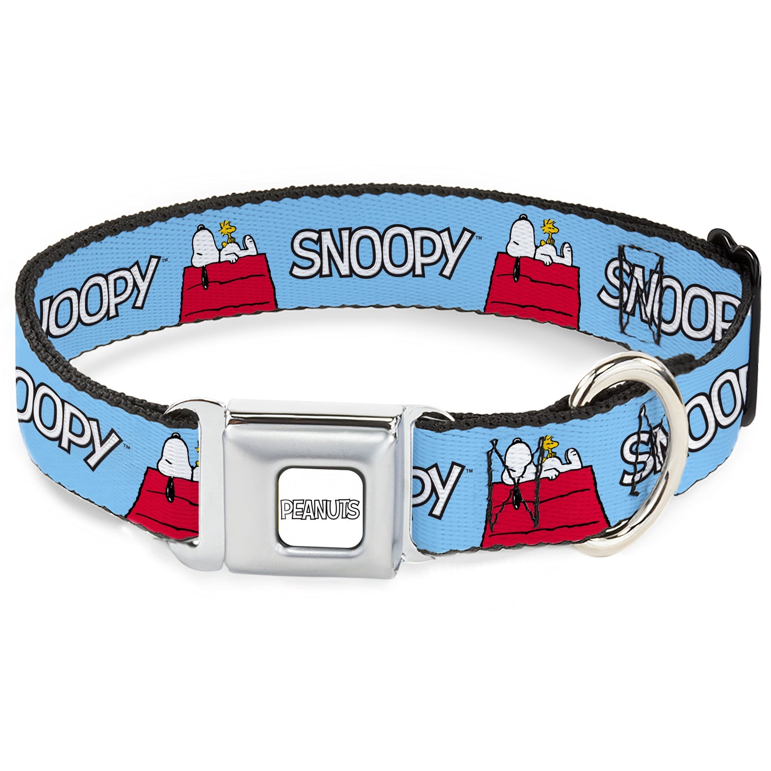 Snoopy & Woodstock Dog Collar - Sky Blue Design | The Peanuts Store