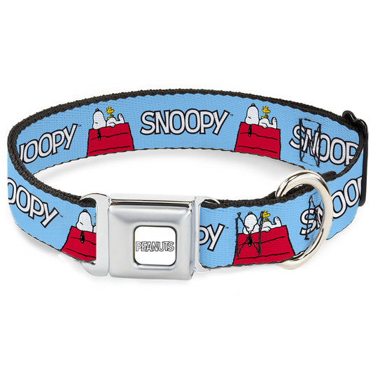 Snoopy & Woodstock Dog Collar - Sky Blue Design | The Peanuts Store-0