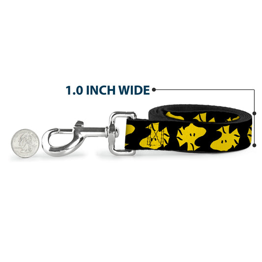Woodstock Face Flip Dog Leash - Black/Yellow-4