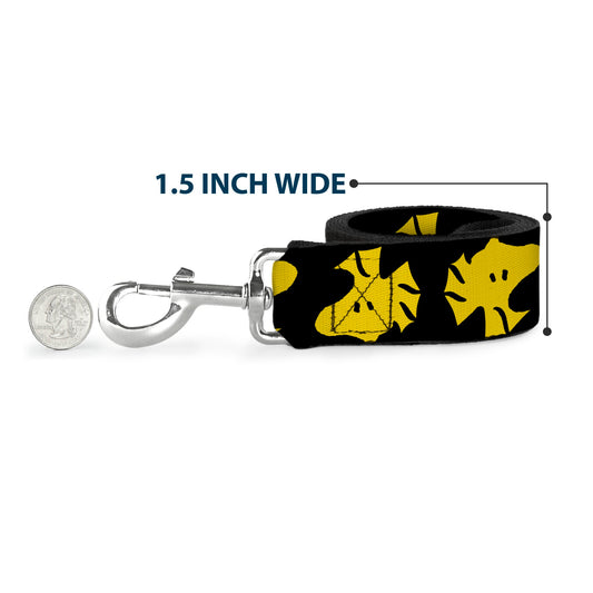 Woodstock Face Flip Dog Leash - Black/Yellow-5