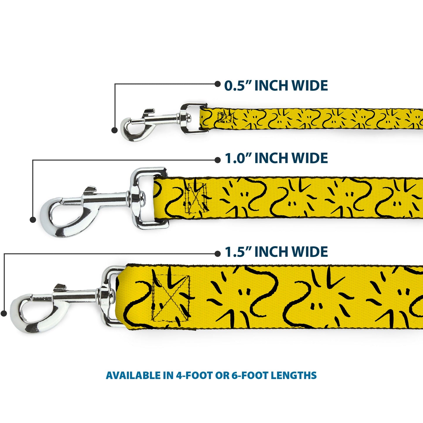 Woodstock Dog Leash - Yellow/Black Line Art | The Peanuts Store.