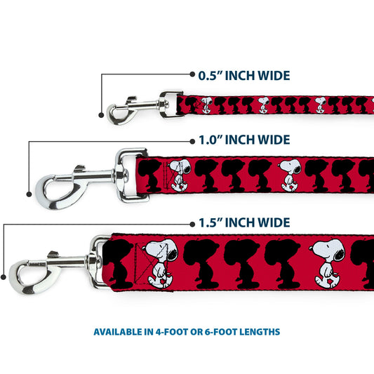 Peanuts Snoopy Dog Leash - Walking Pose Red/Black/White-2