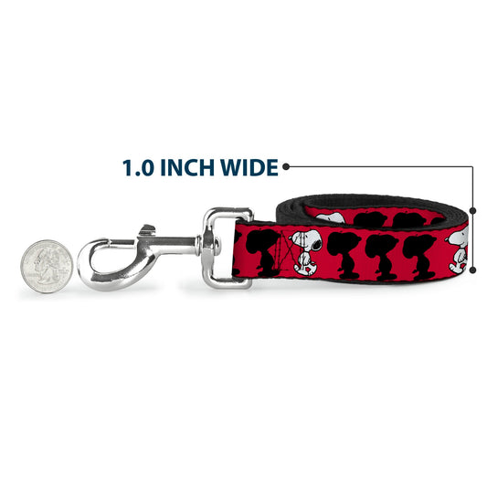 Peanuts Snoopy Dog Leash - Walking Pose Red/Black/White-4