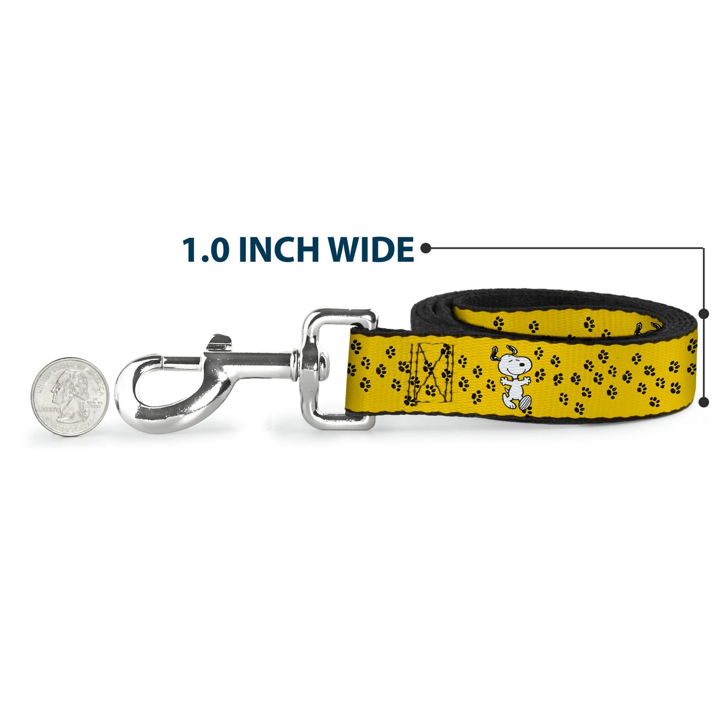 Dog Leash - Peanuts Snoopy Smiling Pose & Paw Print