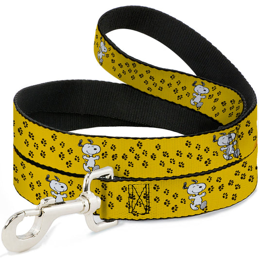 Dog Leash - Peanuts Snoopy Smiling Pose & Paw Print-0