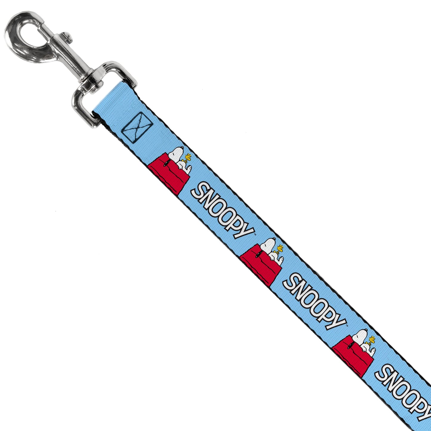 Dog Leash - Peanuts Snoopy and Woodstock Dog House Pose and Text Sky Blue