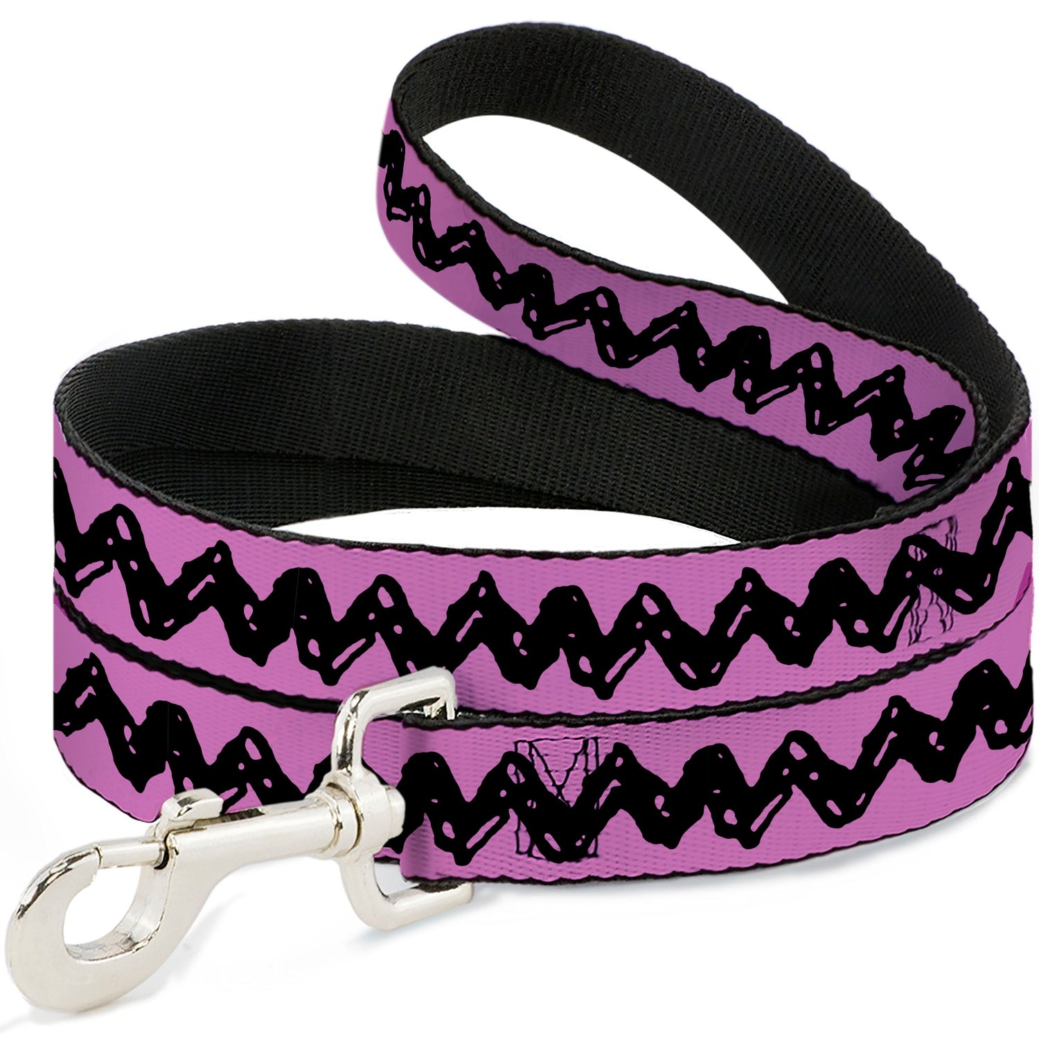 Peanuts Charlie Brown Zig Zag Pink/Black Dog Leash