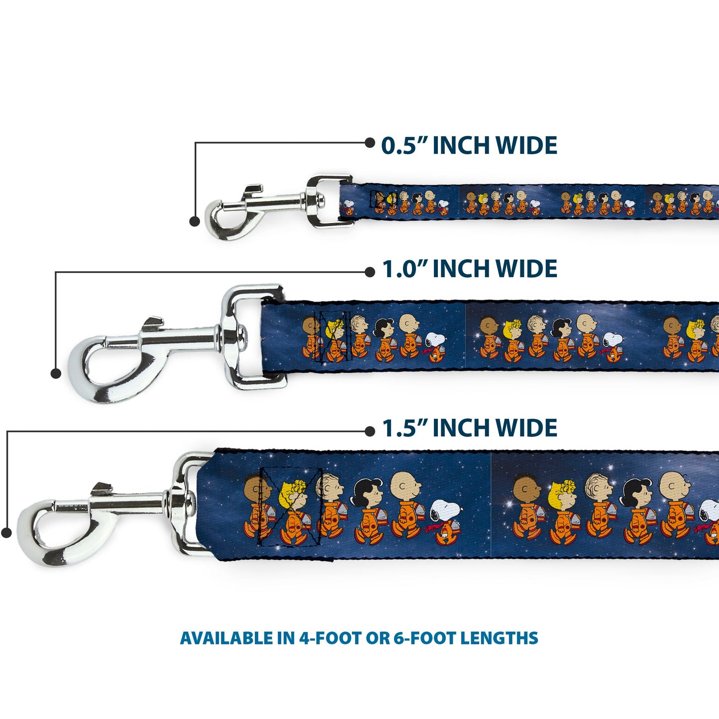 Peanuts Astronauts Dog Leash - Space Walk Blues