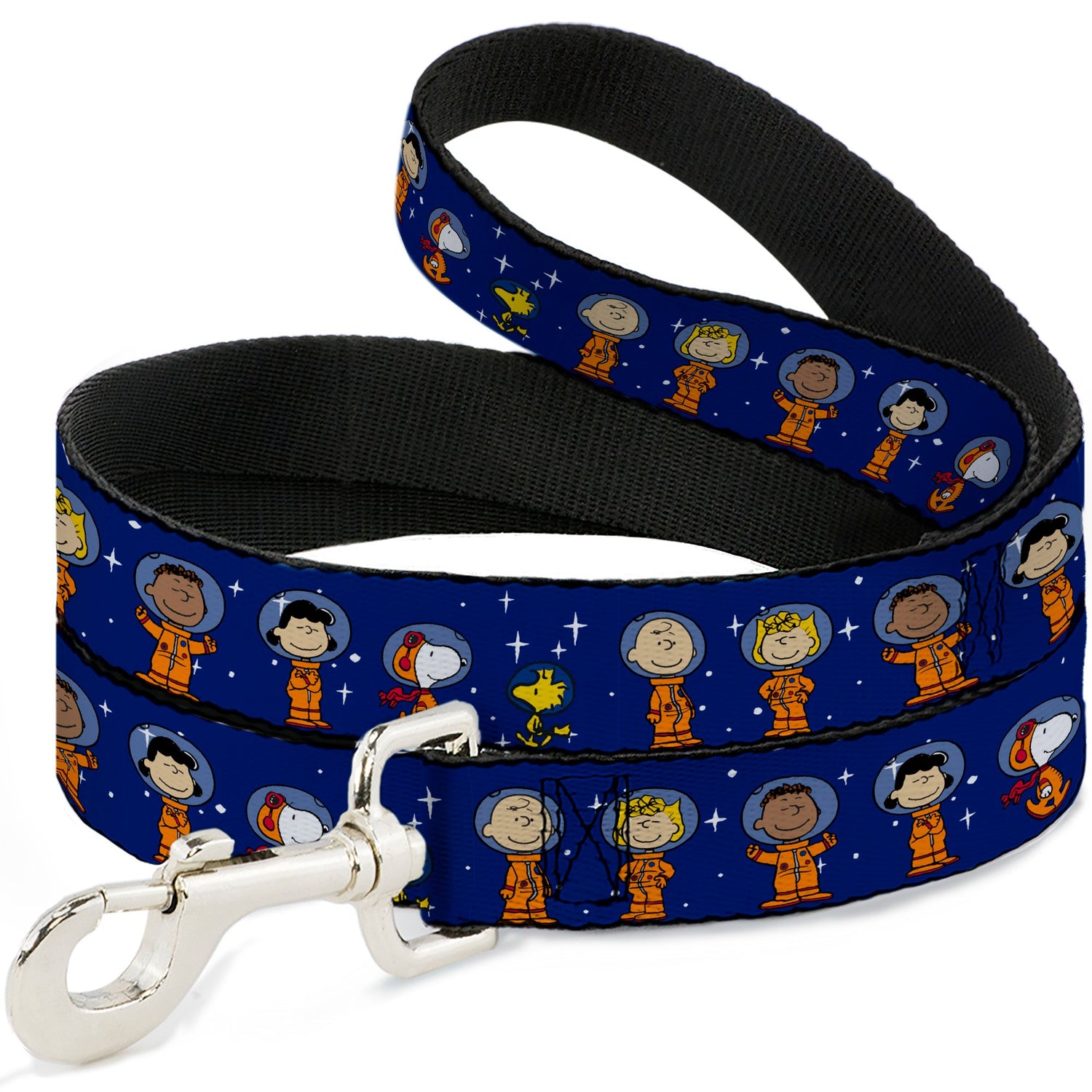 Dog Leash - Peanuts Gang Astronauts Standing Poses Stars Blue/White