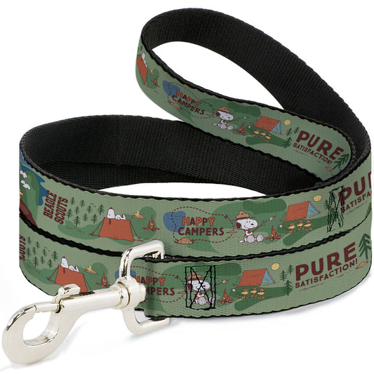 Dog Leash: Peanuts Happy Camper Beagle Scouts for your pet-0