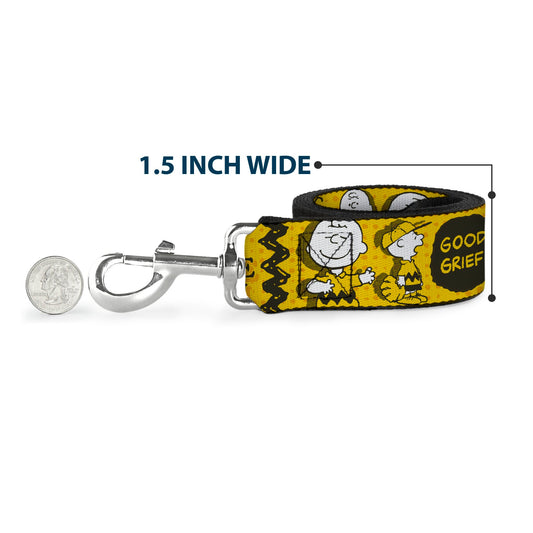 Peanuts Dog Leash I Am Charlie Brown Poses and Zig Zag Stripe-5