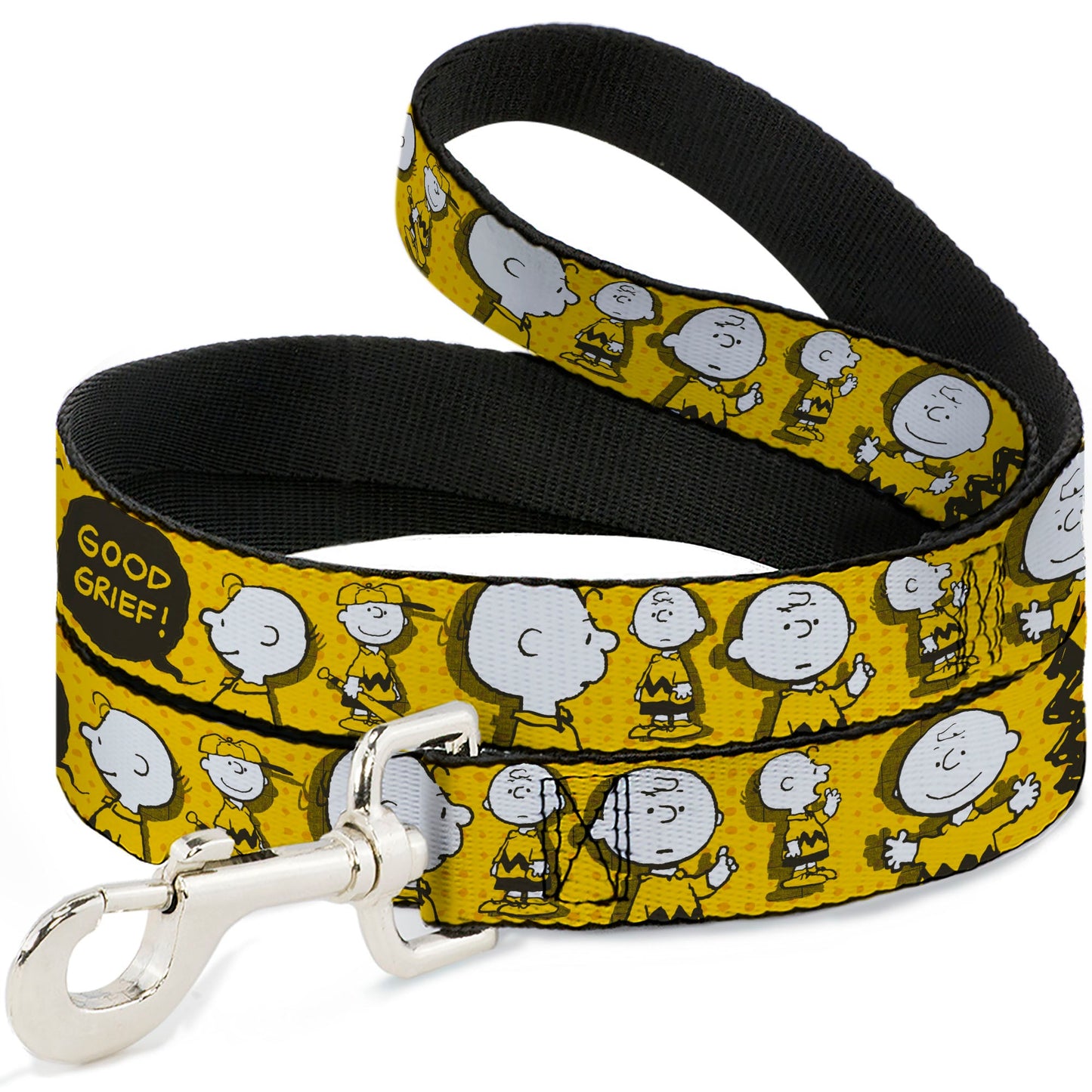 Peanuts Dog Leash I Am Charlie Brown Poses and Zig Zag Stripe