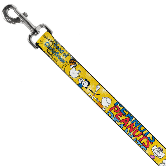 Dog Leash - PEANUTS Gang FEATURING GOOD OL CHARLIE BROWN Character Poses Yellow/Multi Color-1