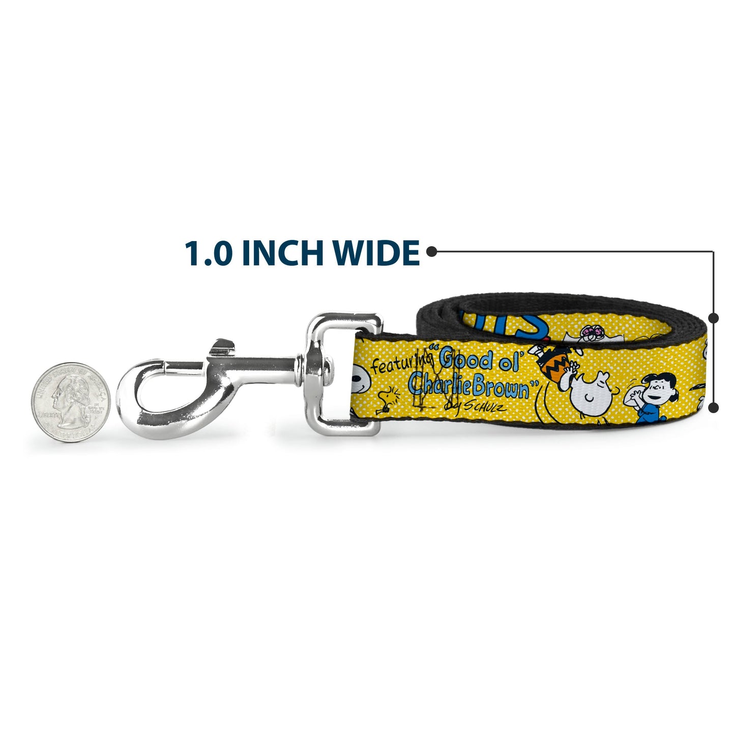 Dog Leash - PEANUTS Gang FEATURING GOOD OL CHARLIE BROWN Character Poses Yellow/Multi Color