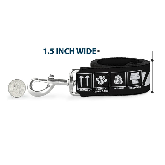 Snoopy Care Symbols Dog Leash - Black/White-5