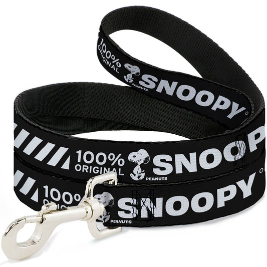 Snoopy Care Symbols Dog Leash - Black/White-0