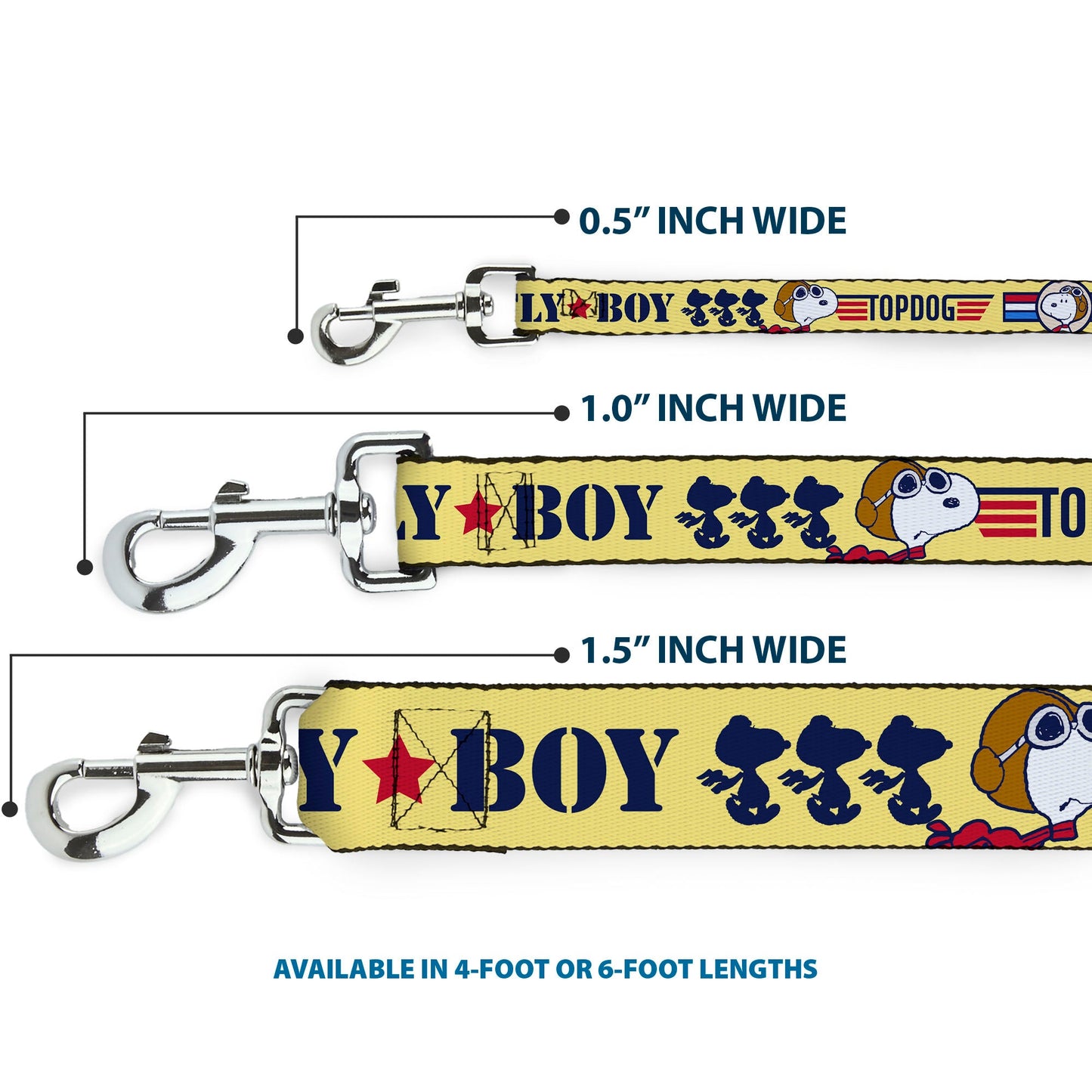 Snoopy Dog Leash - Flying Ace Yellow/Blue/Red | The Peanuts Store