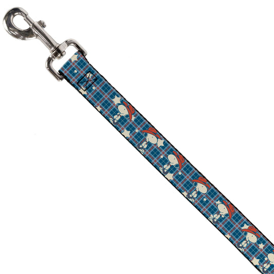 Peanuts Cowboy Snoopy Plaid Dog Leash-1