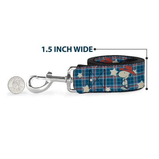 Peanuts Cowboy Snoopy Plaid Dog Leash-5