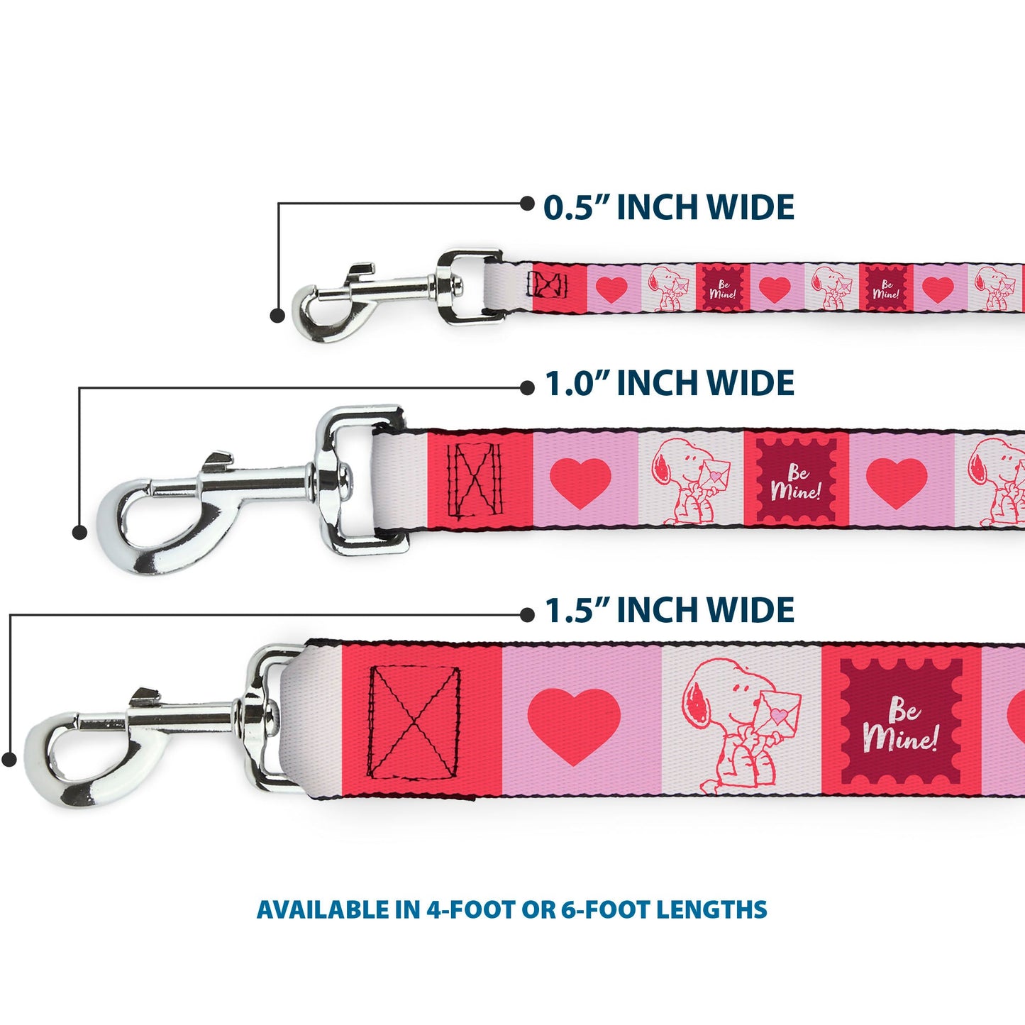 Snoopy 'Be Mine' Dog Leash - Peanuts Valentine Blocks