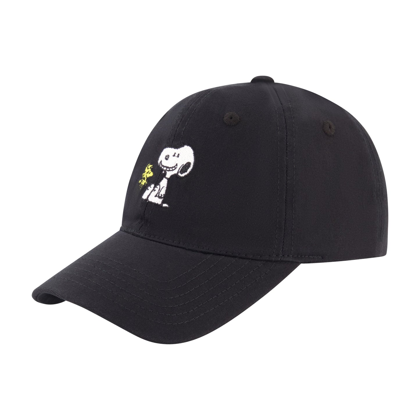 Peanuts Snoppy & Woodstock Dad Cap,Black