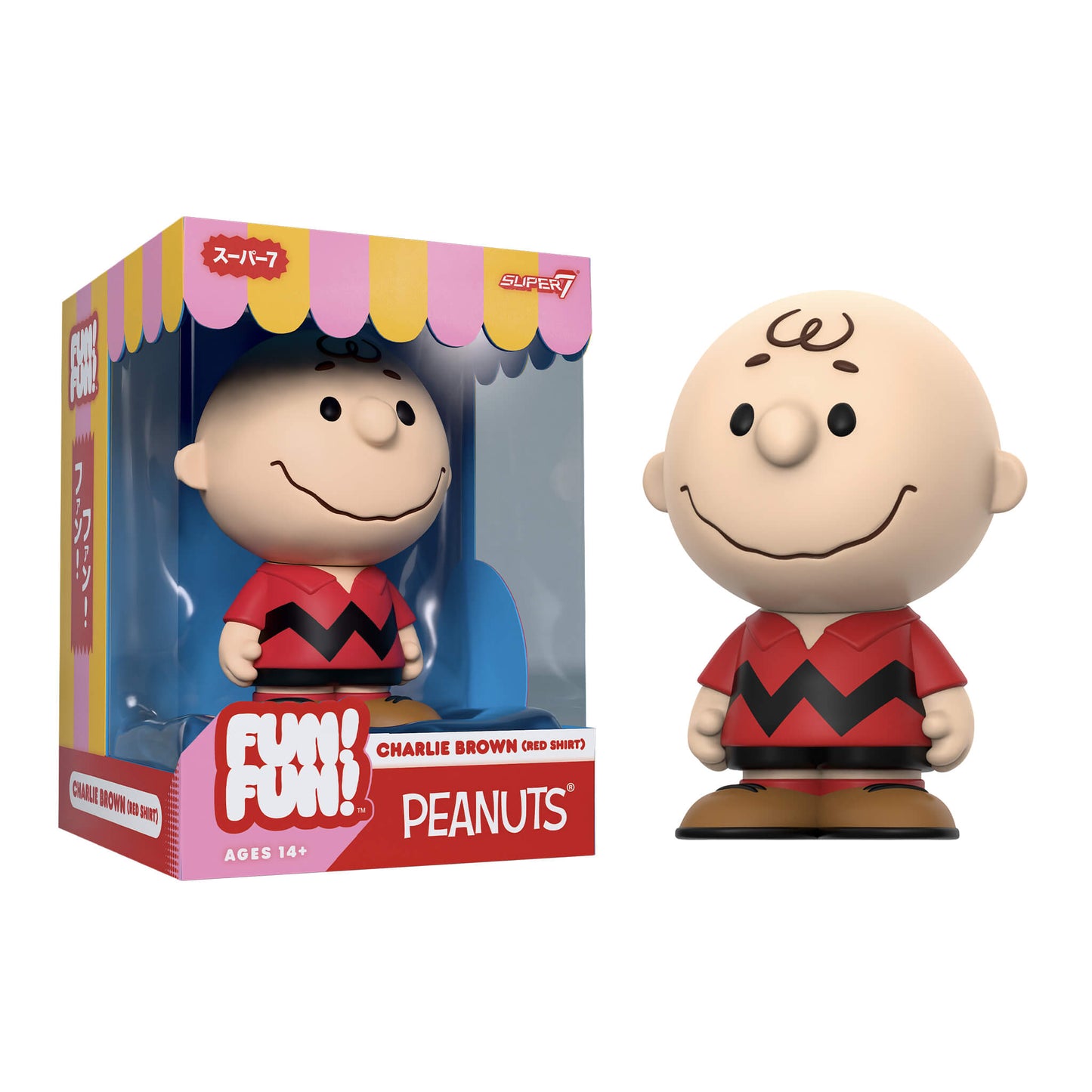 Peanuts Charlie Brown Red Shirt FUN! FUN! Vinyl Figure front view