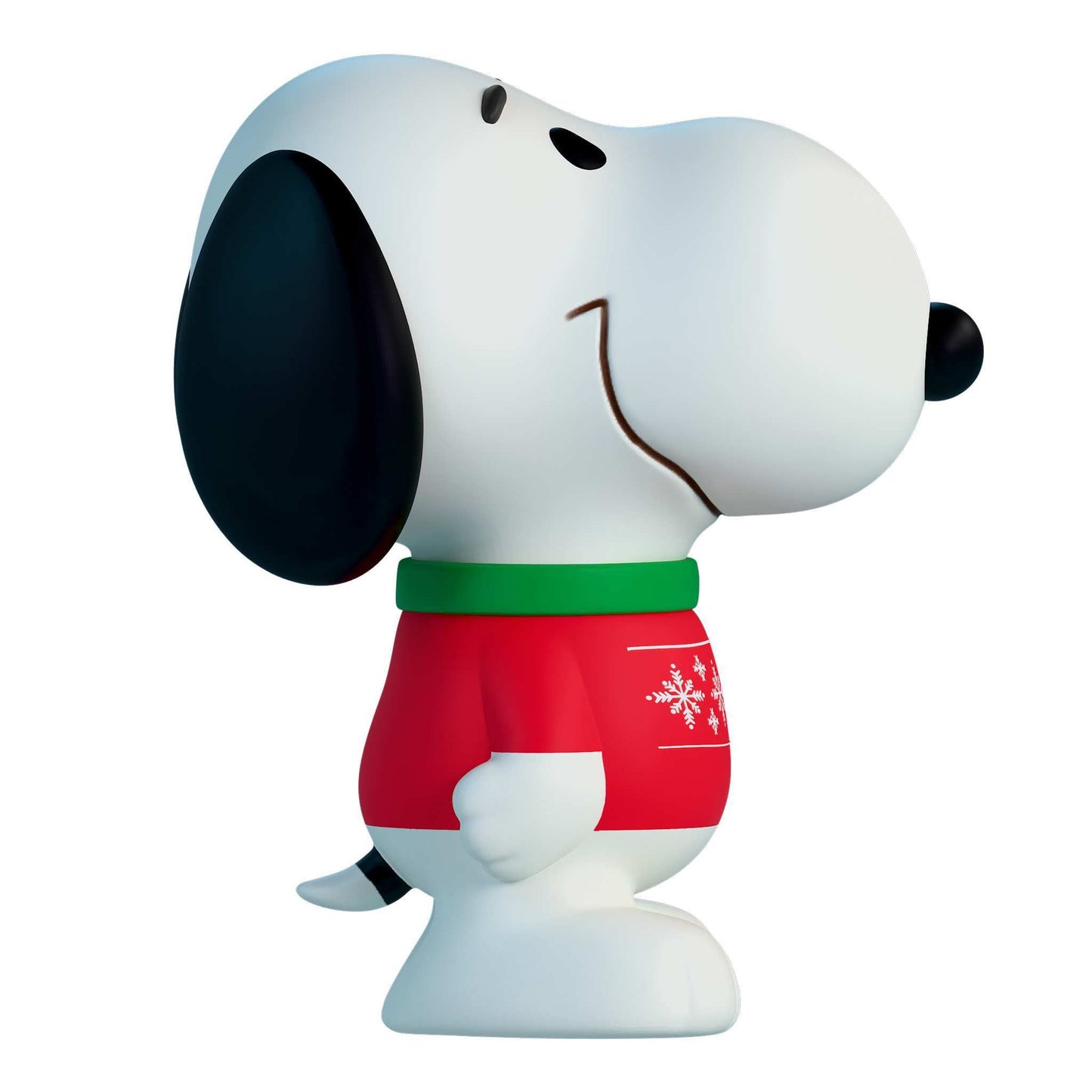 Front view of Super7 Peanuts Snoopy Holiday snowflake sweater figure