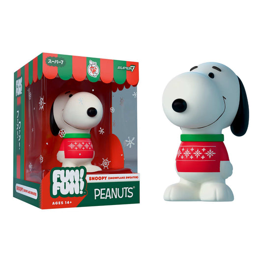 Snoopy wearing a blue snowflake sweater holiday figure from Peanuts Wave 03-0