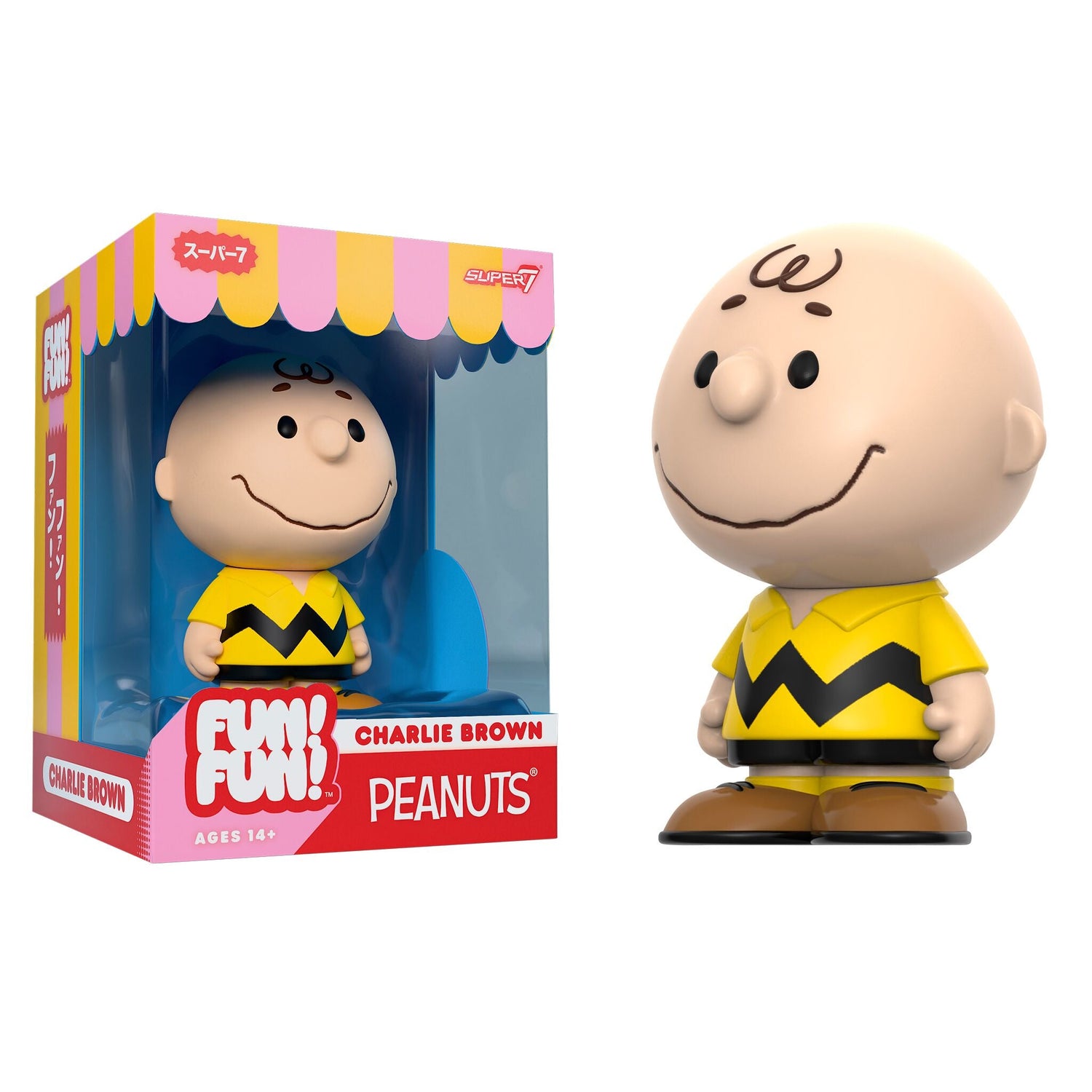 Charlie Brown figure in signature yellow zig-zag shirt from Peanuts FUN! FUN! Wave 01.