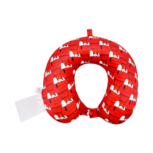Peanuts Snoopy Dog House Memory Foam Travel Neck Pillow-0