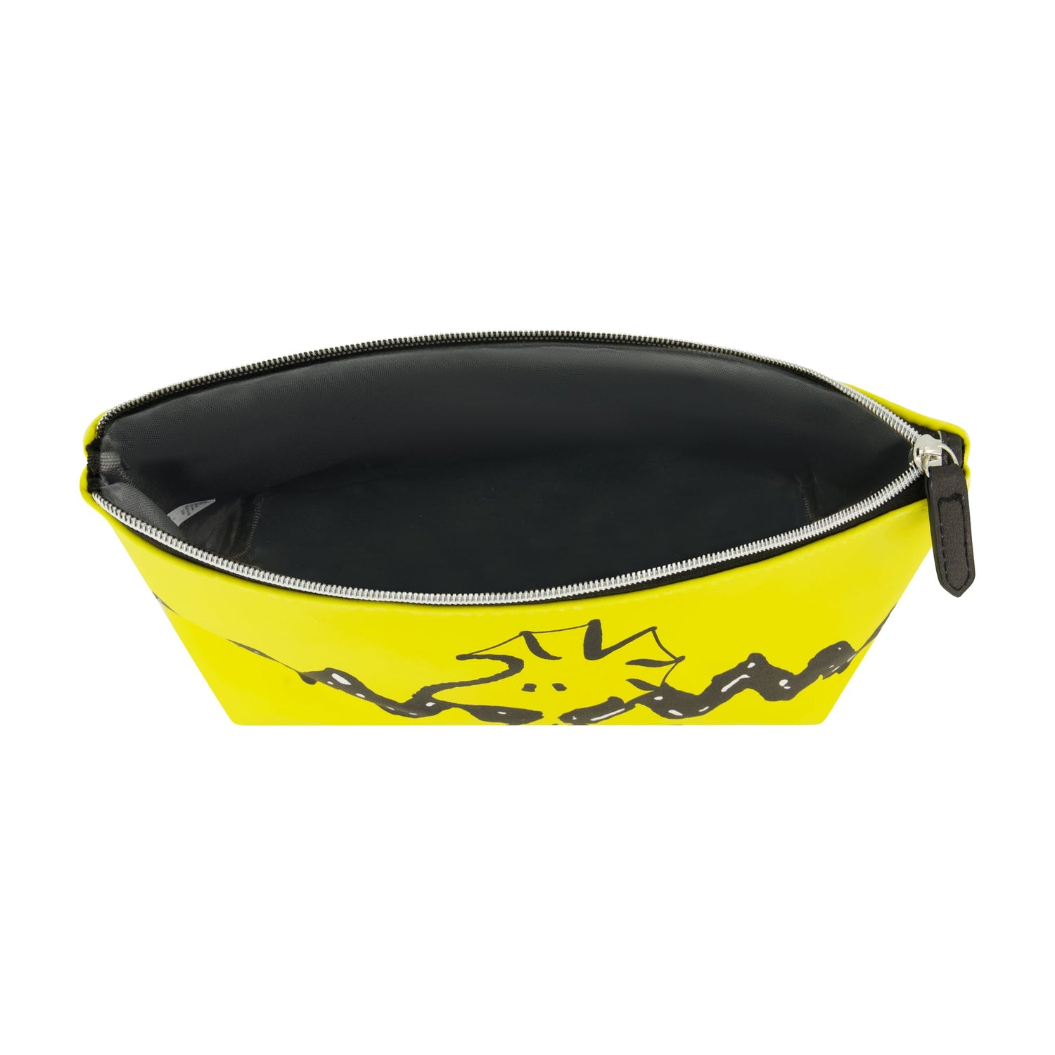 Full view of the Peanuts Woodstock trapezoid travel bag