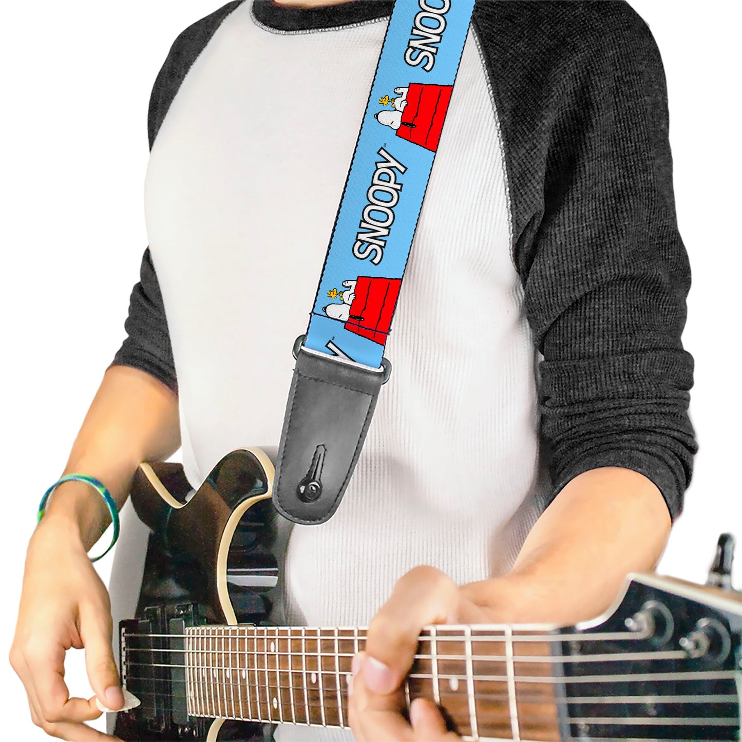 Guitar Strap: Snoopy Woodstock Dog House Sky Blue | The Peanuts Store
