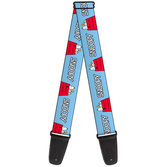 Guitar Strap: Snoopy Woodstock Dog House Sky Blue | The Peanuts Store-0