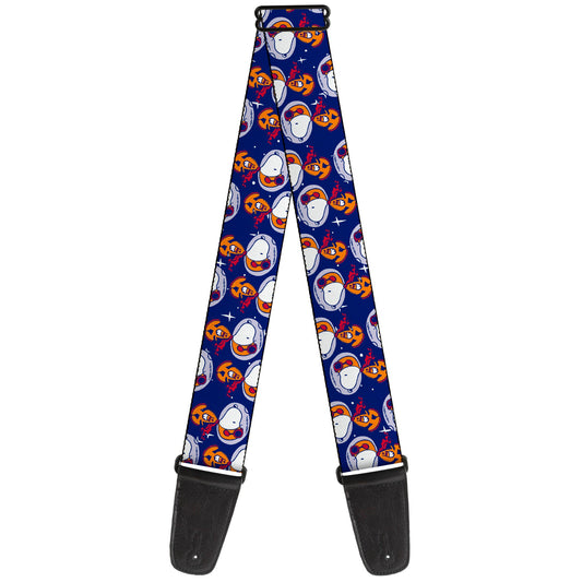 Peanuts Astronaut Snoopy Guitar Strap - Blue & Orange-0
