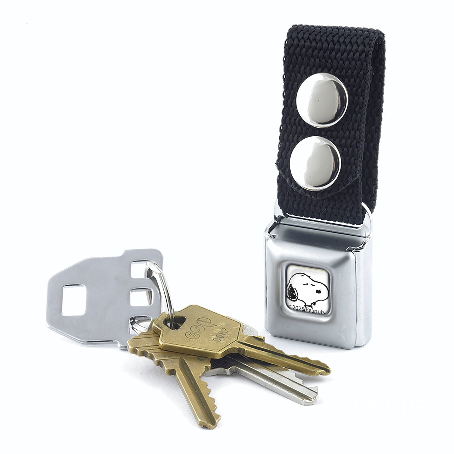 Peanuts Snoopy Face Eyes Closed Keychain