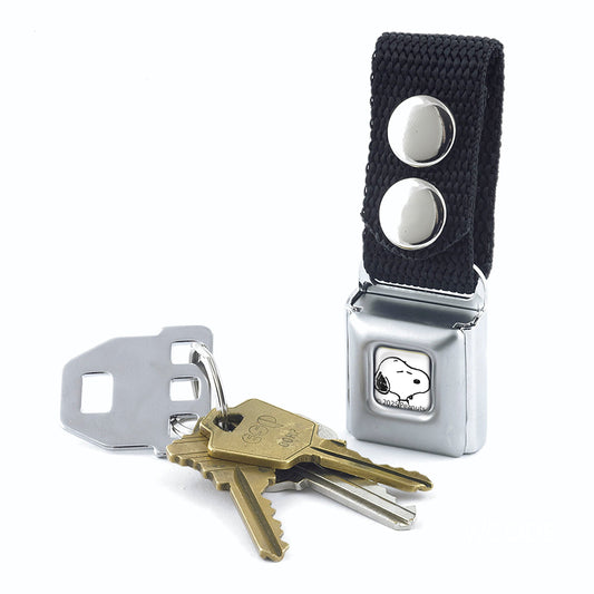Peanuts Snoopy Face Eyes Closed Keychain-1