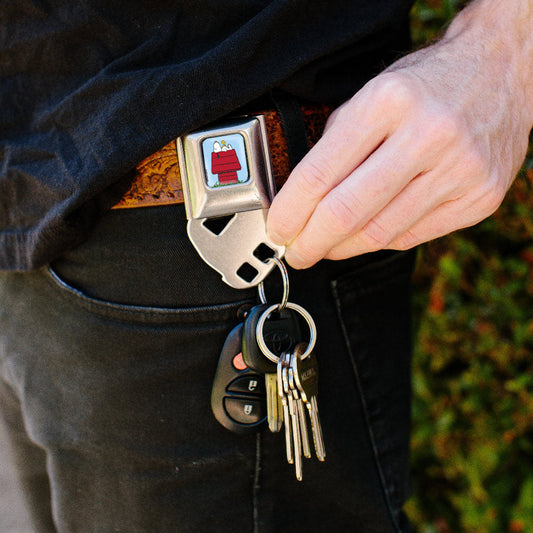 Keyholder - Peanuts Snoopy Napping with Woodstock on Dog House Full Color Blue-3