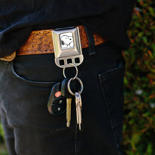 Snoopy Face keychain with SeatBelt Buckle from The Peanuts Store.-2
