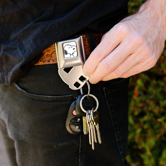 Snoopy Face keychain with SeatBelt Buckle from The Peanuts Store.-3