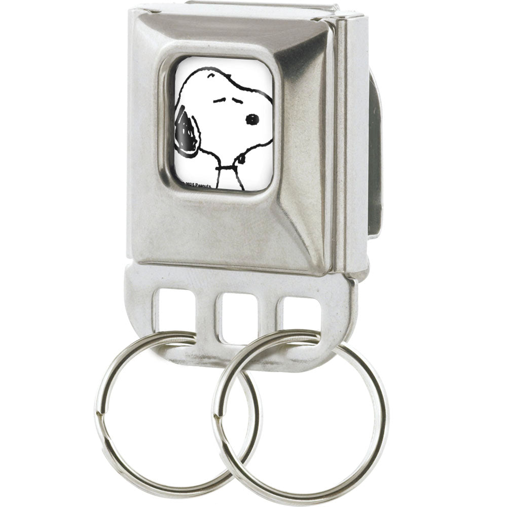 Snoopy Face keychain with SeatBelt Buckle from The Peanuts Store.