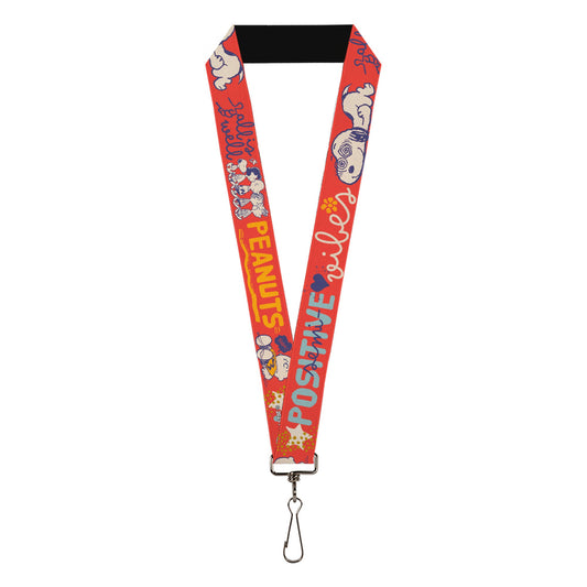 Peanuts Gang Lanyard - Semi-Positive Vibes Quote-0