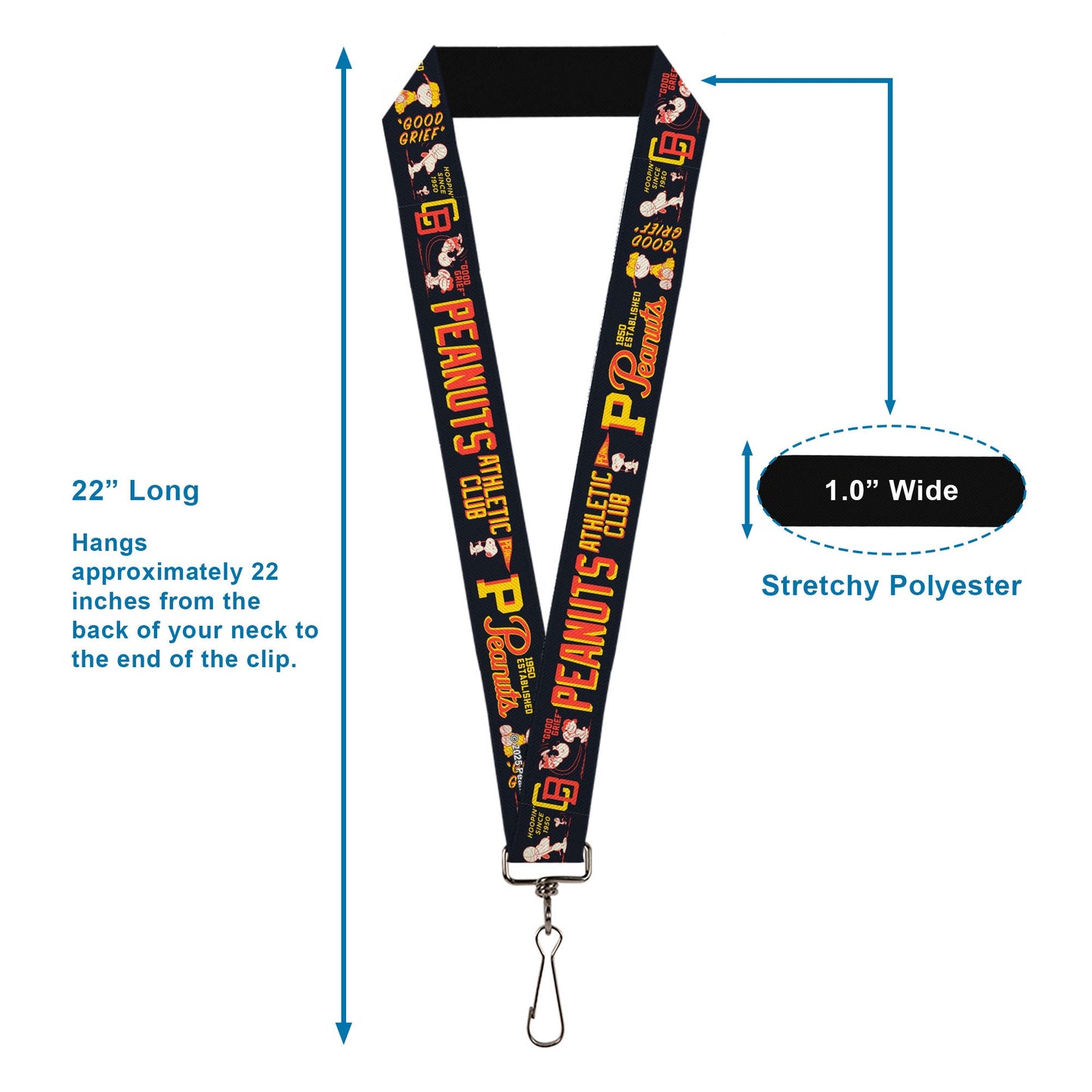 Peanuts Athletic Club Lanyard - Varsity Poses & Quotes