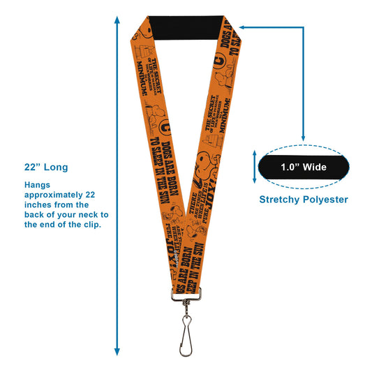 Snoopy Lanyard: Poses and Quotes Orange/Black | The Peanuts Store-2