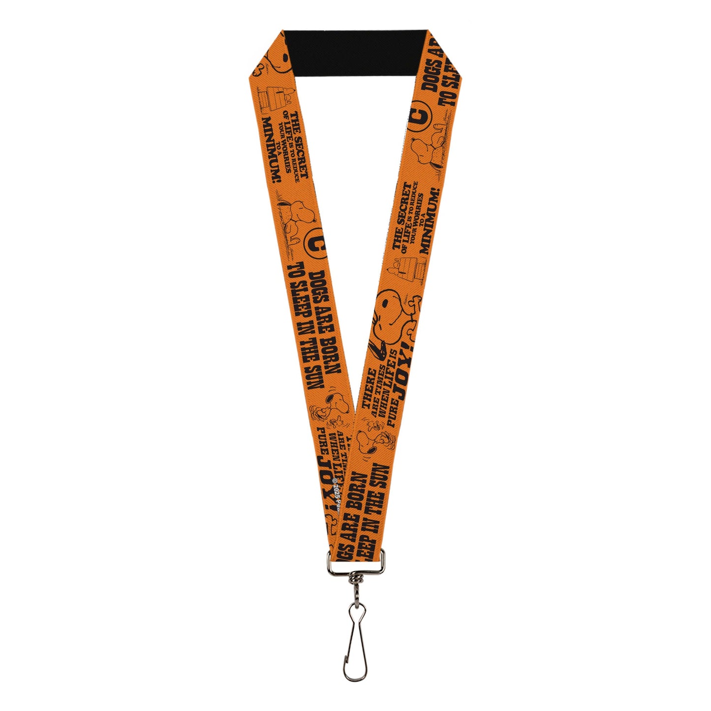 Snoopy Lanyard: Poses and Quotes Orange/Black | The Peanuts Store
