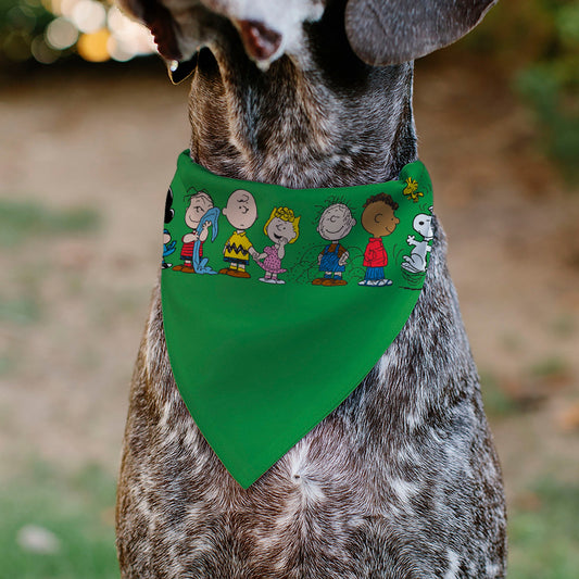 Pet Bandana - Peanuts Gang Group Pose Green-3