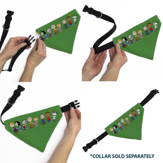 Pet Bandana - Peanuts Gang Group Pose Green-5