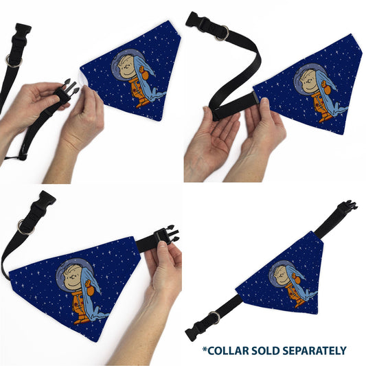 Peanuts Pet Bandana: Linus Astronaut Space Blue-5