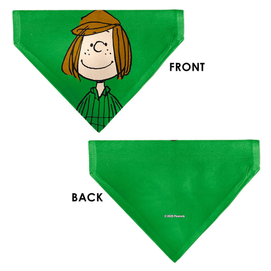 Peanuts Peppermint Patty Smiling Face Green Pet Bandana-2