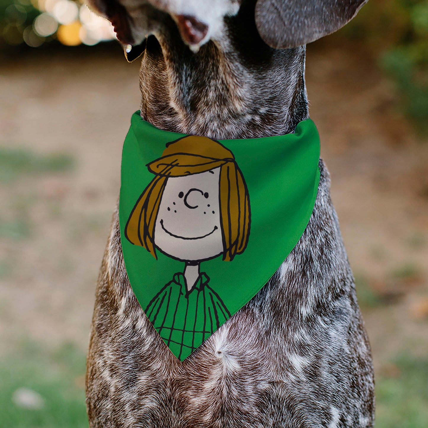 Peanuts Peppermint Patty Smiling Face Green Pet Bandana