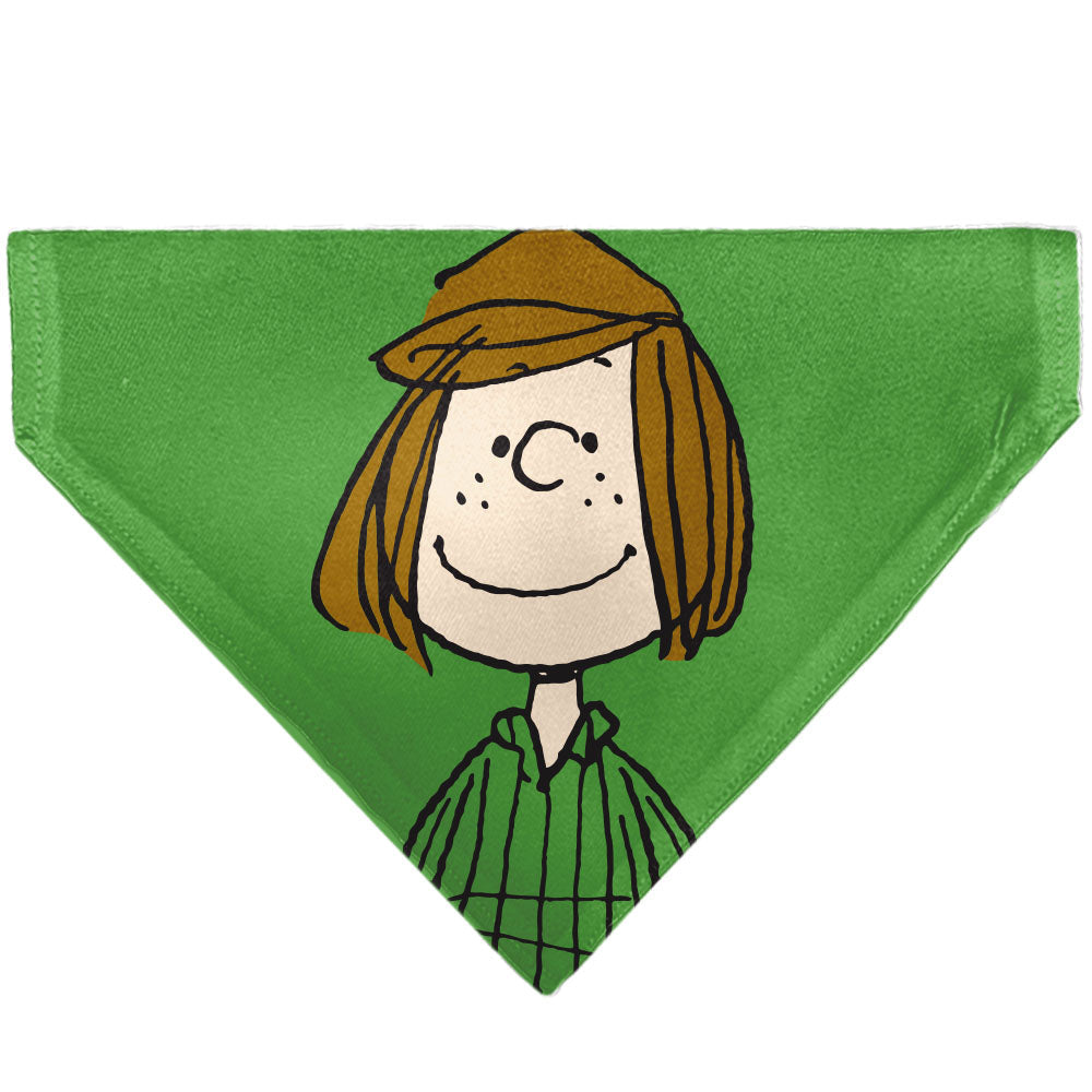 Peanuts Peppermint Patty Smiling Face Green Pet Bandana